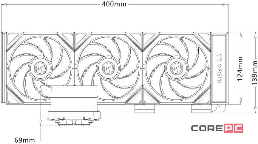 Система жидкостного охлаждения для процессора Lian Li HydroShift II LCD-C 360TL GHS2LCD36TB ARGB Black (G89.GHS2LCD36TB.R0)