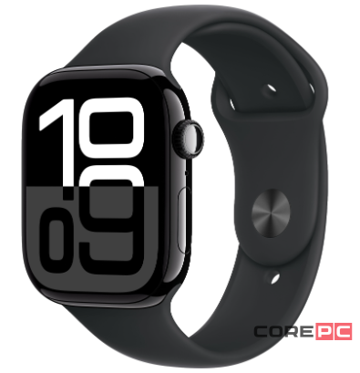 Apple Watch Series 10 42mm Jet Black Aluminum Case with Black Sport Band (S/M) (Датчик кислорода)