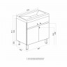 Тумба для ванной БРИКС-60 2 створки белый/дуб вотан  под раковину Бриз 60 мебельный (Sanita Luxe)(ПВХ)