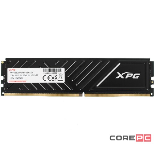 Оперативная память 8 Gb 3600 MHz ADATA XPG GAMMIX D35 RGB Black (AX4U36008G18I-SBKD35)