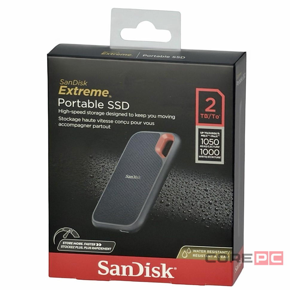 Внешний жесткий диск 2TB SanDisk Extreme Portable SSD 1050 Mb/s (SDSSDE61-2T00-G25) черный