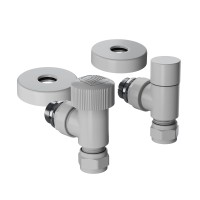 Набор термостатический угловой Royal Thermo Design Pro 15мм М30х1,5 (Белый)