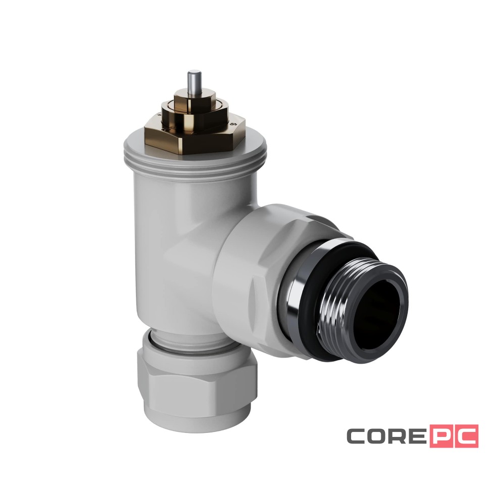 Набор термостатический угловой Royal Thermo Design Pro 15мм М30х1,5 (Белый)