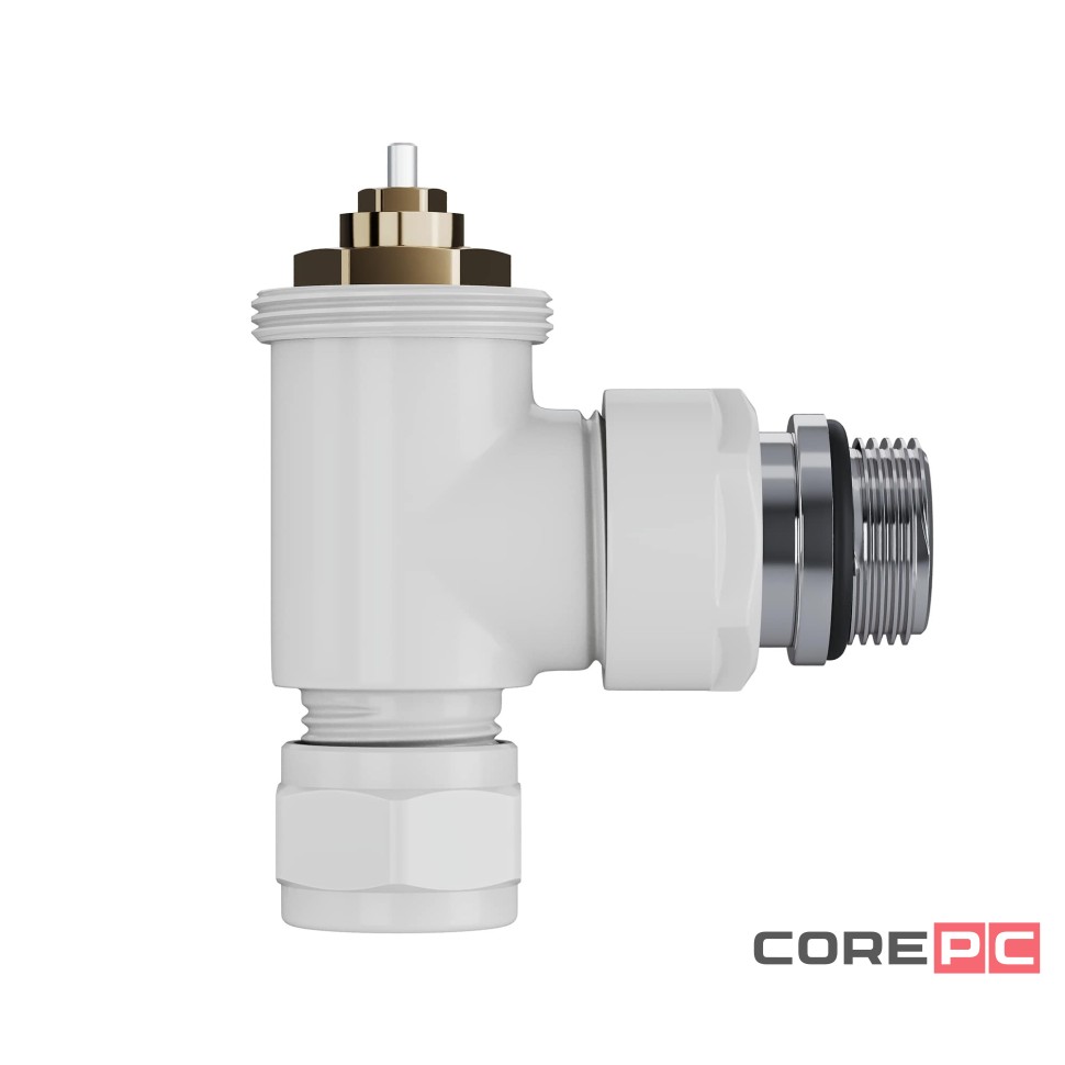 Набор термостатический угловой Royal Thermo Design Pro 15мм М30х1,5 (Белый)