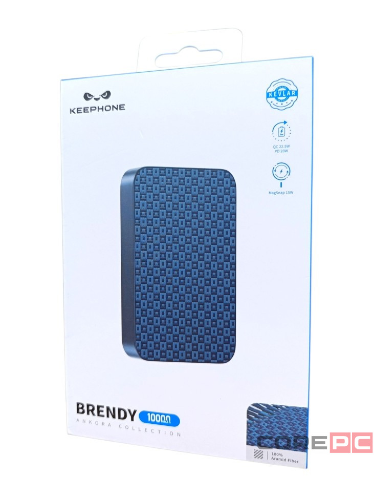 Powerbank магнитный с MagSafe Keephone Brendy 10000mAh синий с узором
