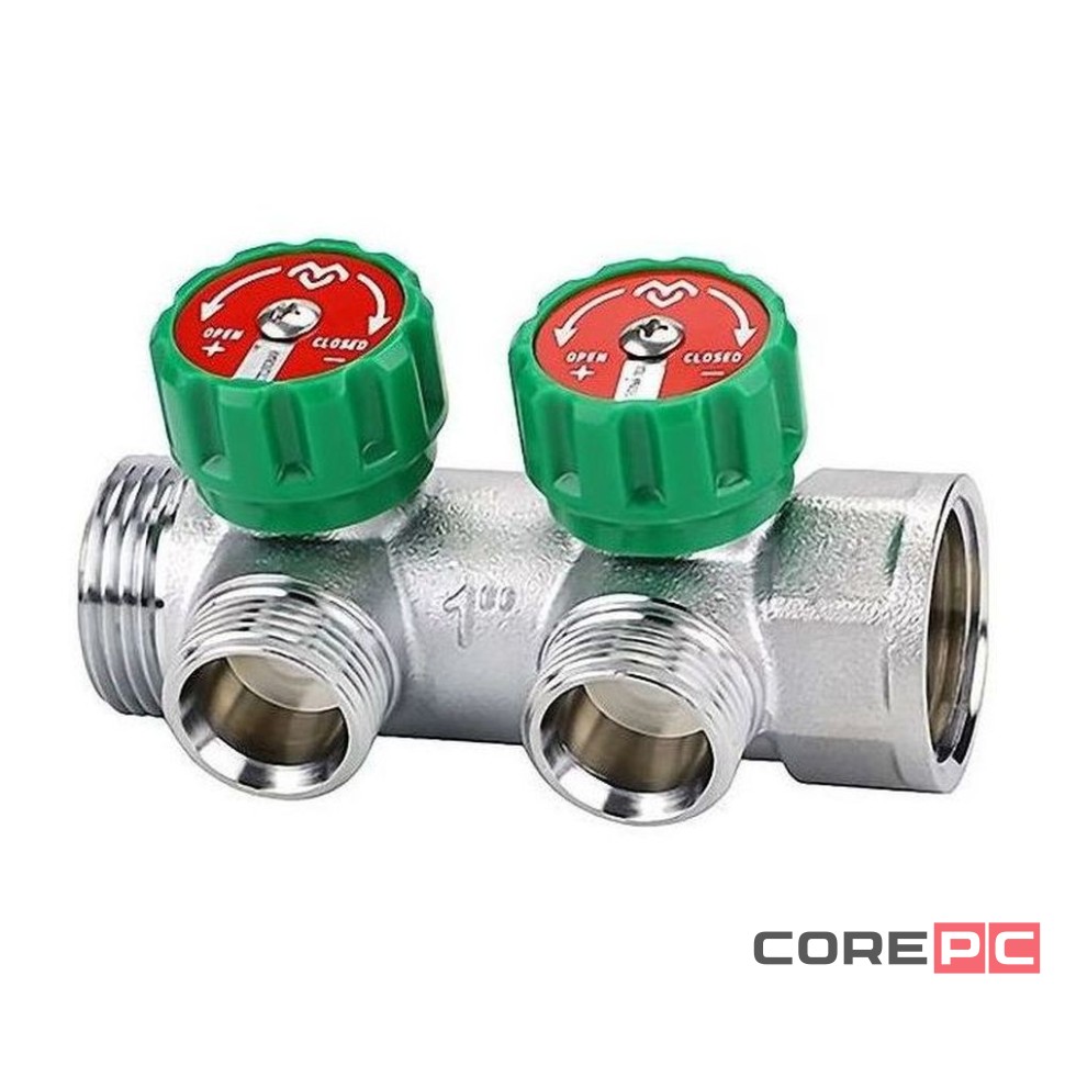 Коллектор регулирующий VARMEGA VM14632, 1quot;, на 2 выхода 3/4quot;ЕК, хромированный