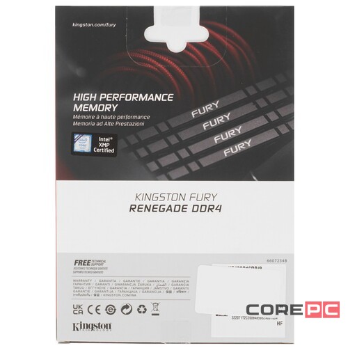 Оперативная память 8 Gb 3200 MHz Kingston FURY RENEGADE Black (KF432C16RB/8)