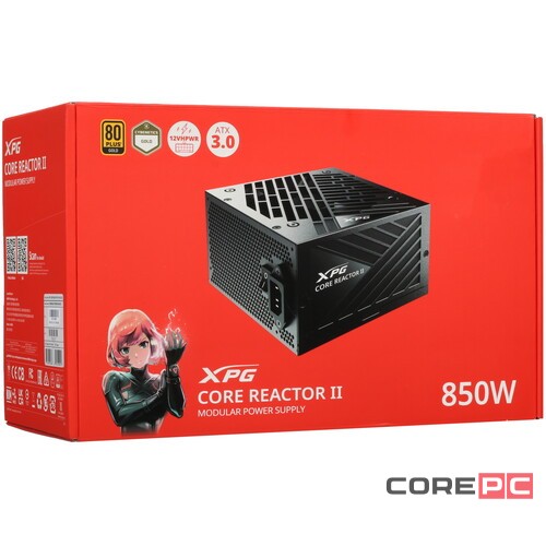 Блок питания ADATA XPG 850W CORE REACTOR II Black (COREREACTORII850G-BKCEU) (PCIe 5.0 Connector Cable Details)