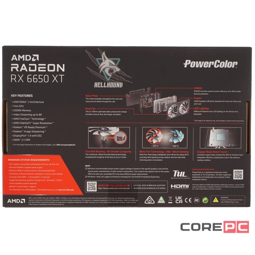 Видеокарта PowerColor (AXRX 6650XT 8GBD6-3DH) Radeon RX 6650 XT 8GB Fighter