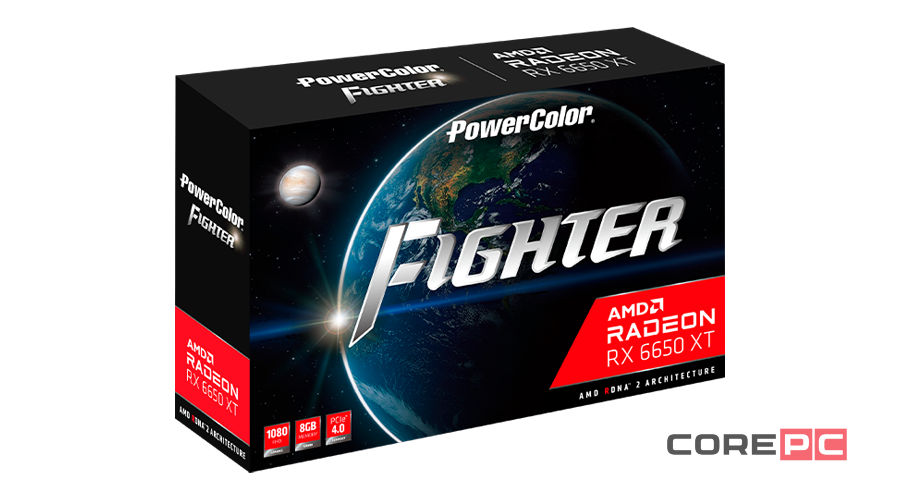Видеокарта PowerColor (AXRX 6650XT 8GBD6-3DH) Radeon RX 6650 XT 8GB Fighter