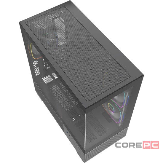 Компьютерный корпус Powercase Vision Micro S3B TG ARGB Black (CVMMSB-A3)