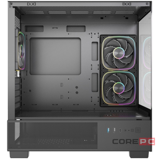 Компьютерный корпус Powercase Vision Micro S3B TG ARGB Black (CVMMSB-A3)