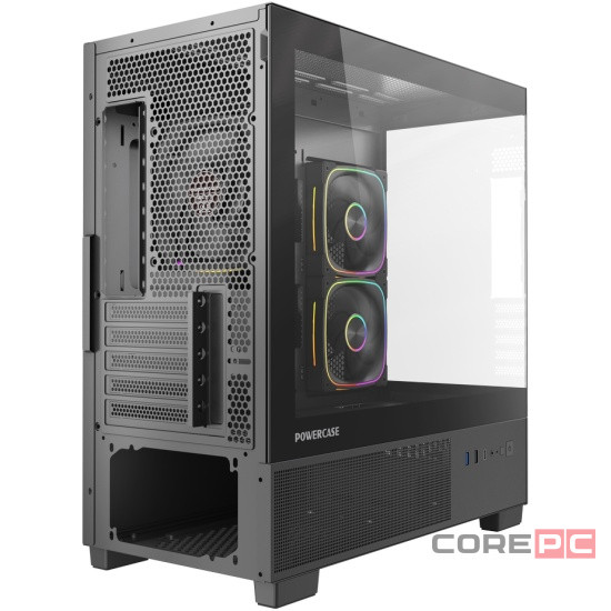 Компьютерный корпус Powercase Vision Micro S3B TG ARGB Black (CVMMSB-A3)