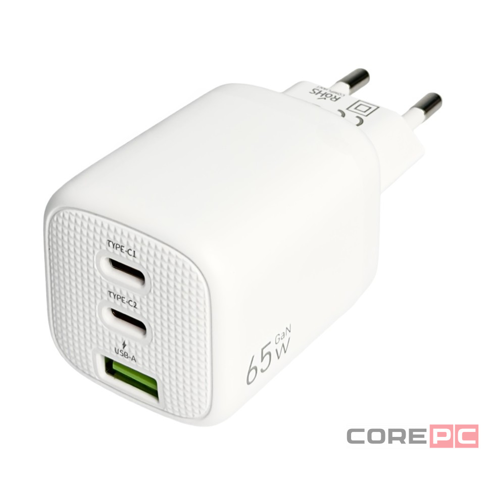 Сетевое зар. устр. Keephone Speedy 1USB+2C Gan 65W белое