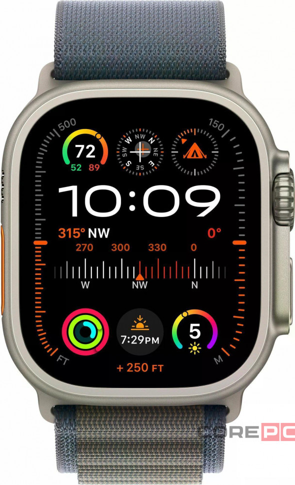 Apple Watch Ultra 2 49mm Natural Titanium Case Blue Alpine Loop (M) (Exchange Packed)