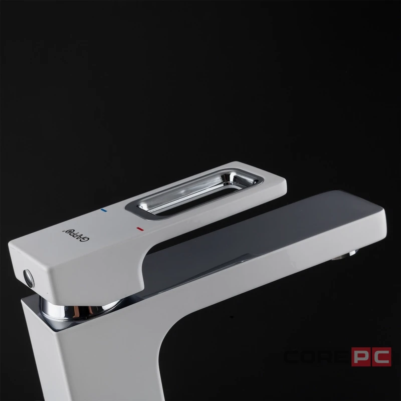 Смеситель для раковины Gappo G1017-8, рычажное управление, цвет хром/белый