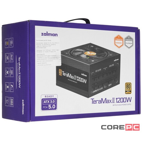 Блок питания Zalman 1200W TeraMax2 ZM1200-TMX2 16 Pin (PCIe 5.0 Connector Cable Details)