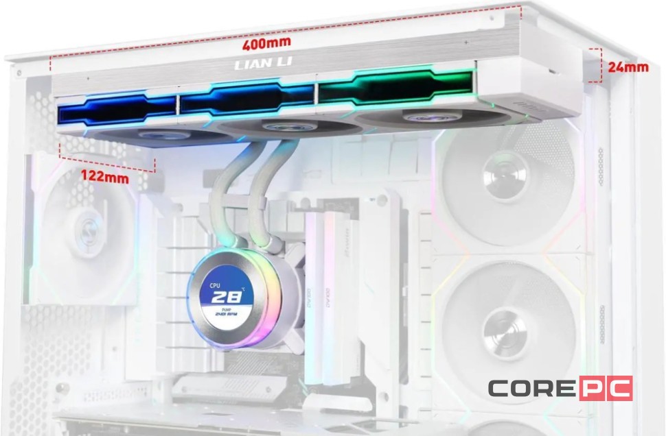 Система жидкостного охлаждения для процессора Lian Li HydroShift II LCD-C 360TL GHS2LCD36TW ARGB White (G89.GHS2LCD36TW.R0)