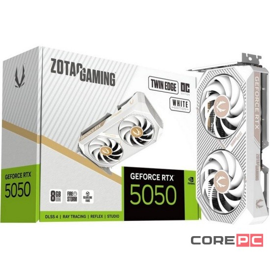 Видеокарта Zotac (ZT-B50500Q-10M) GeForce RTX 5050 8GB TWIN EDGE WHITE ED OC