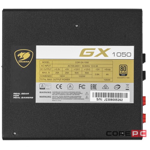 Блок питания COUGAR 1050W G1050 CGR GX-1050