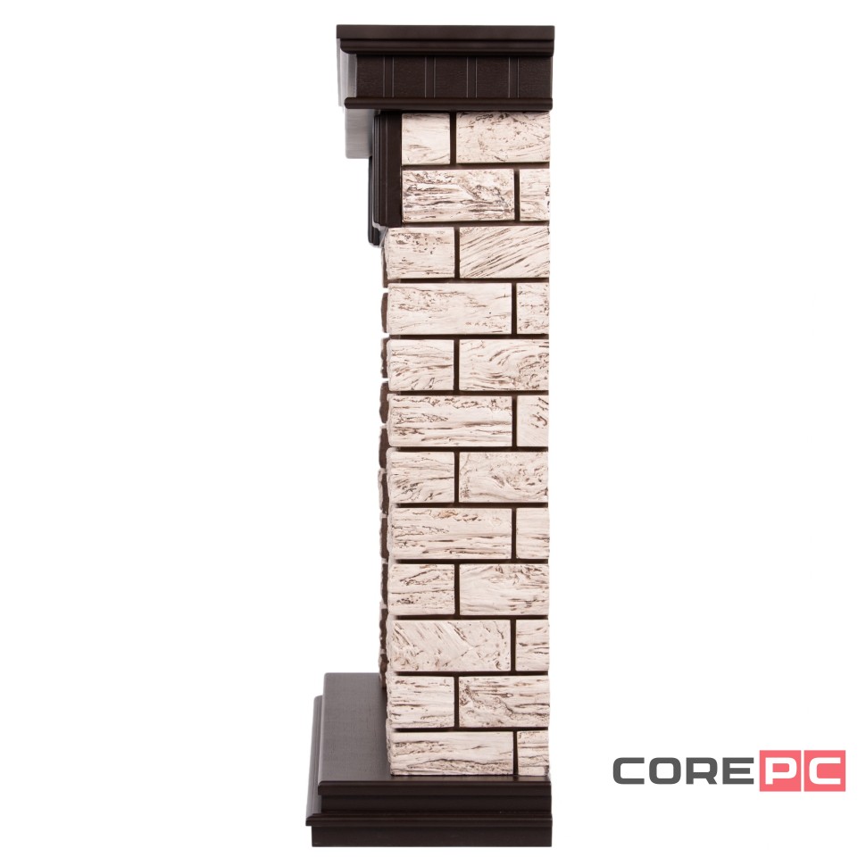 Портал Firelight Bricks Wood Classic камень коричневый, шпон темный дуб