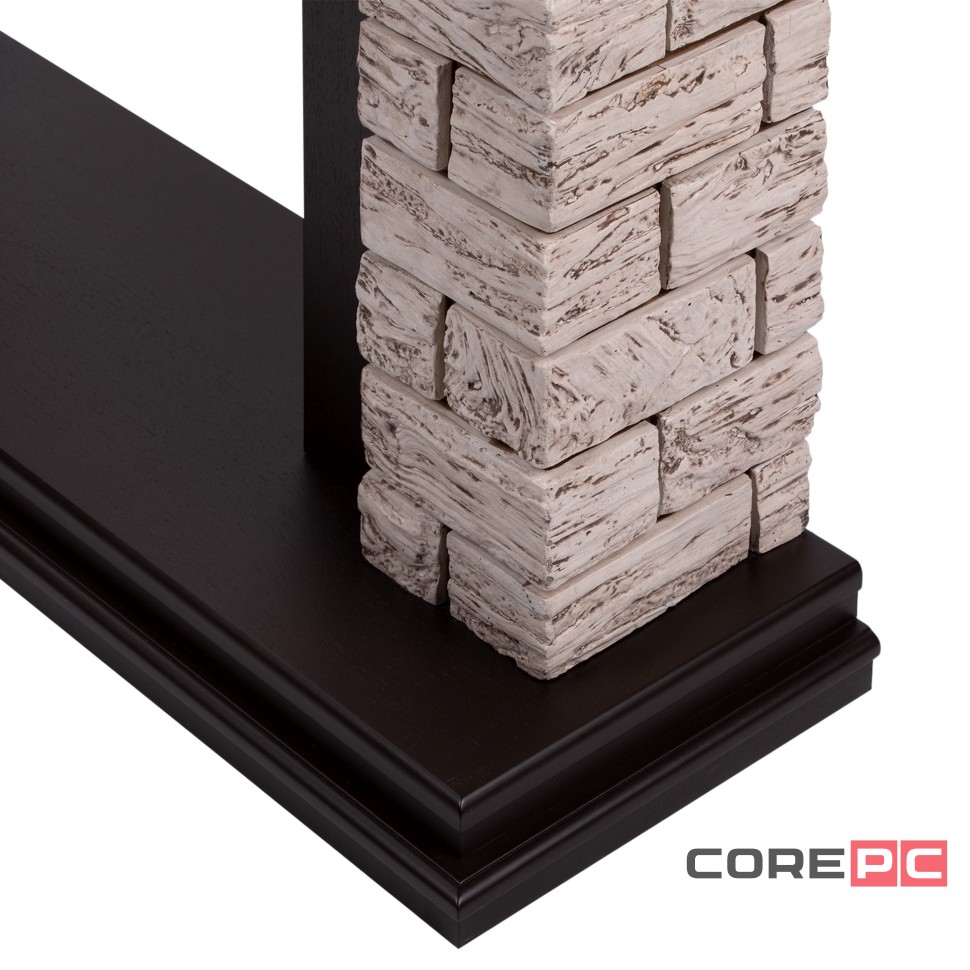 Портал Firelight Bricks Wood Classic камень коричневый, шпон темный дуб