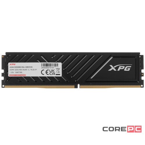 Оперативная память 8 Gb 3200 MHz ADATA XPG GAMMIX D35 RGB Black (AX4U32008G16A-SBKD35)