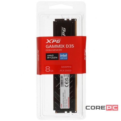 Оперативная память 8 Gb 3200 MHz ADATA XPG GAMMIX D35 RGB Black (AX4U32008G16A-SBKD35)