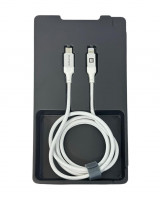 Usb Кабель-зарядка Type-C на Lightning Evelatus 60W 1,2м в тканевой оплетке белый