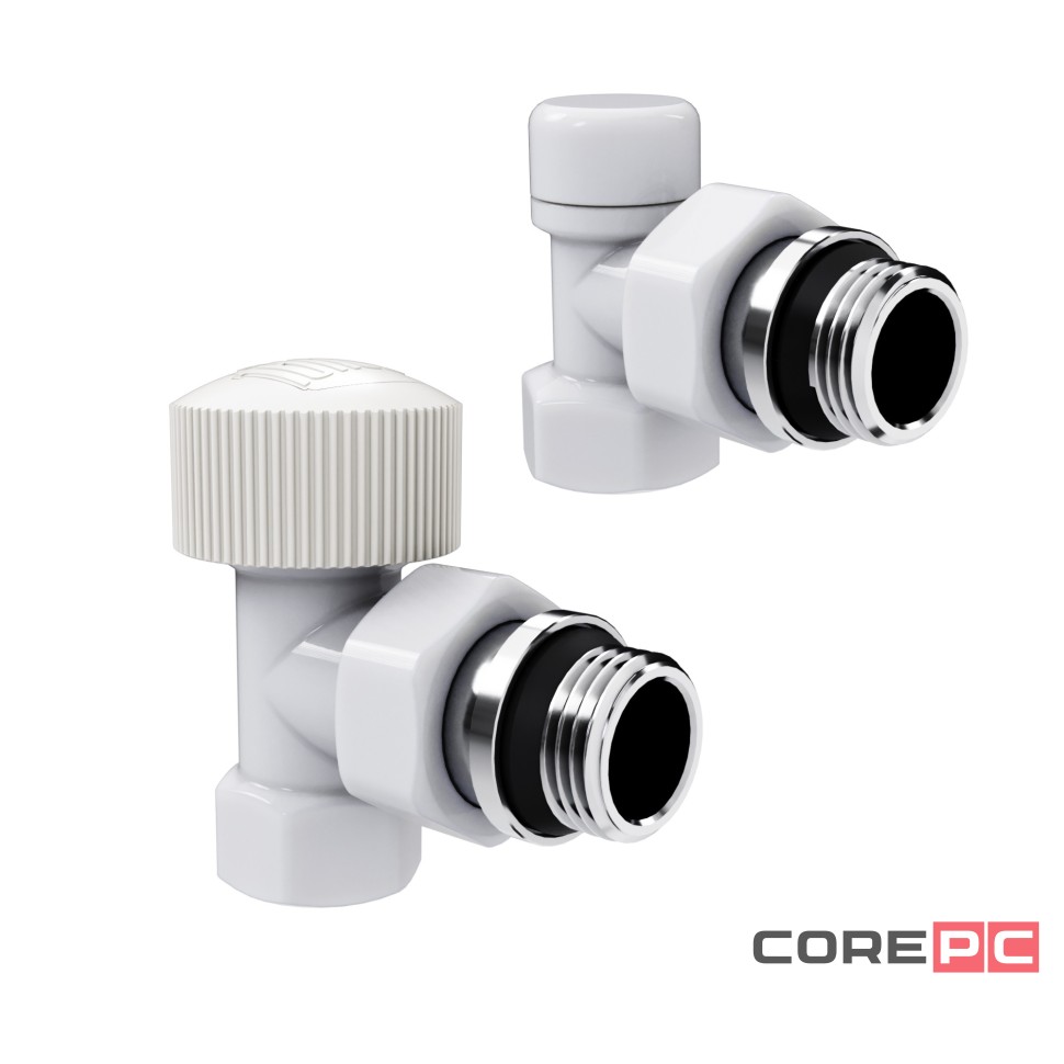 Набор термостатический угловой Royal Thermo Design 1/2quot;М30х1,5 (Белый)