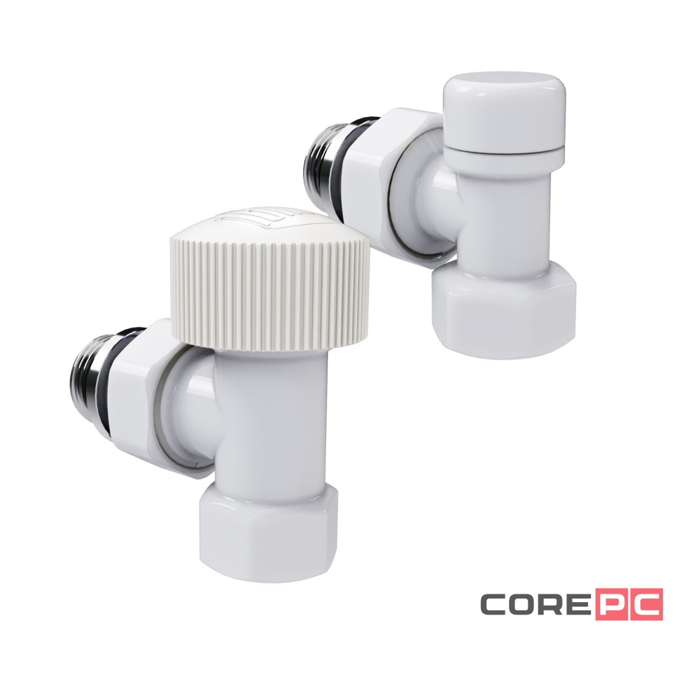 Набор термостатический угловой Royal Thermo Design 1/2quot;М30х1,5 (Белый)