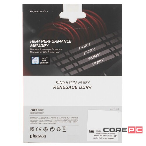 Оперативная память 16 Gb 3600 MHz Kingston FURY RENEGADE Black (KF436C16RBK2/16)