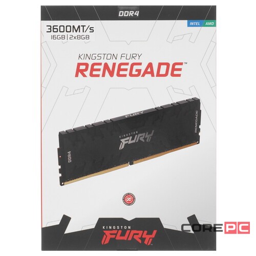 Оперативная память 16 Gb 3600 MHz Kingston FURY RENEGADE Black (KF436C16RBK2/16)