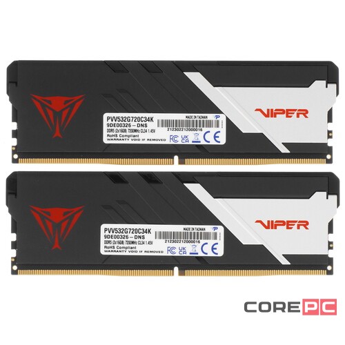 Оперативная память 32 Gb 7200 MHz PATRIOT VIPER (PVV532G720C34K)