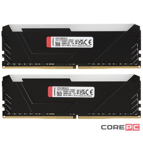 Оперативная память 16 Gb 3200 MHz Kingston FURY Beast RGB XMP Black (KF432C16BB2AK2/16)