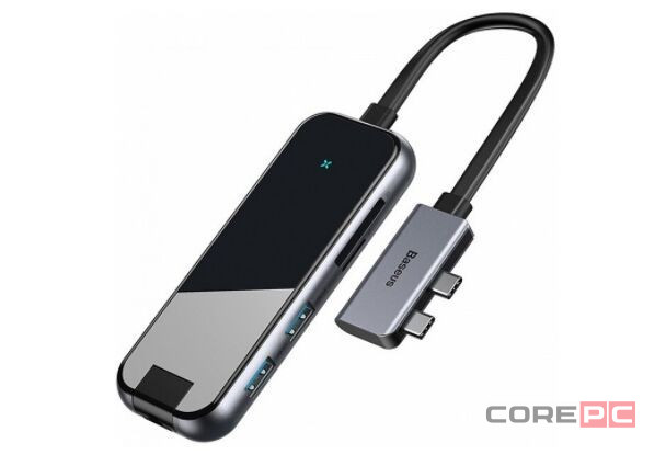 Переходник Baseus Multifunctional Hub 2xUSB-C USB3.0*2+SD+TF+HDMI*2+RJ45+Type-C (CAHUB-FZ0G)