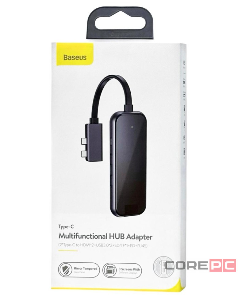 Переходник Baseus Multifunctional Hub 2xUSB-C USB3.0*2+SD+TF+HDMI*2+RJ45+Type-C (CAHUB-FZ0G)