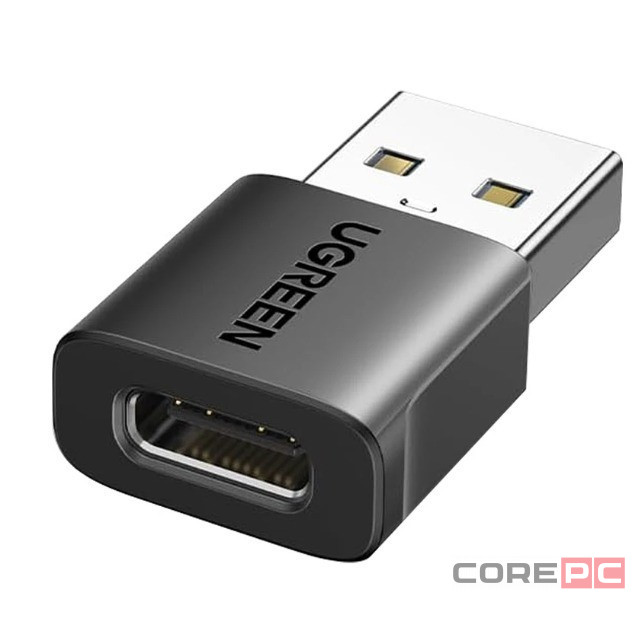 Переходник USB3.0 (папа) на Type-C (мама) Ugreen US701 серый