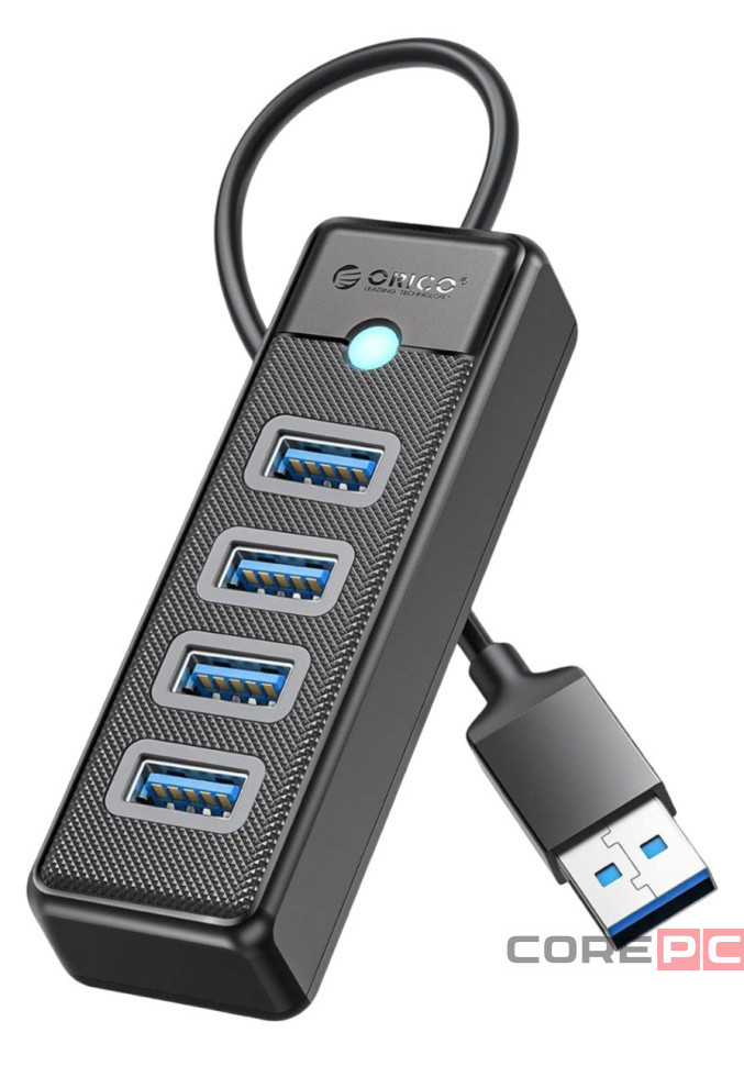 USB хаб Orico PW4U-U3-015-BK-BP USB3.0x4 черный