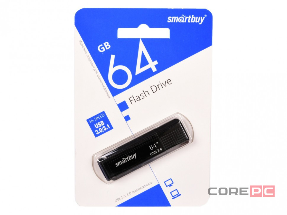 3.0 USB флеш накопитель Smartbuy 64GB Dock Black (SB64GBDK-K3)