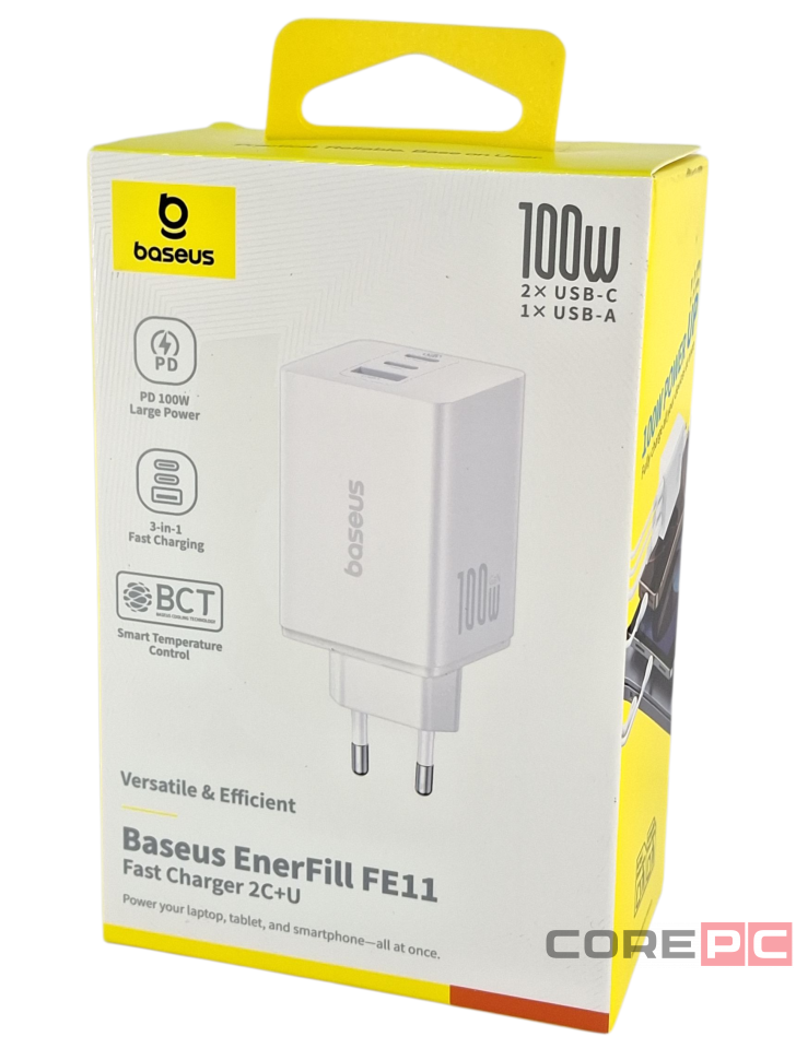 Сетевое зар. устр. Baseus EnerFill FE11 100W 1USB/2C P10182102213-00 белое