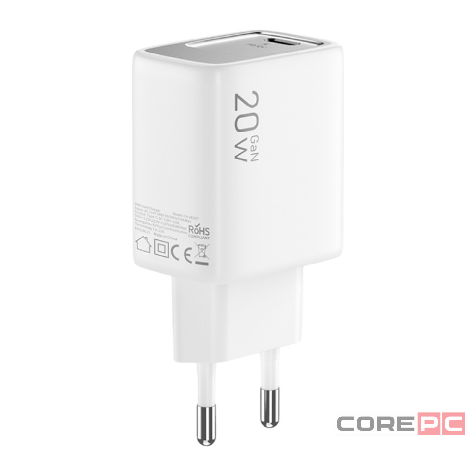 Сетевое зар. устр. Keephone Booster 1C Gan 20W белое