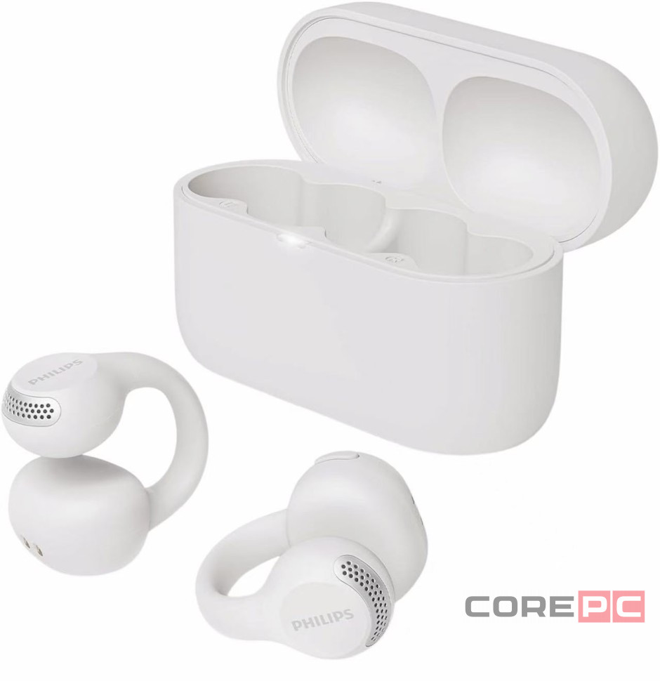 Беспроводные Bluetooth наушники-клипсы для спорта с открытым ухом Philips (TAQ2000WT) белый