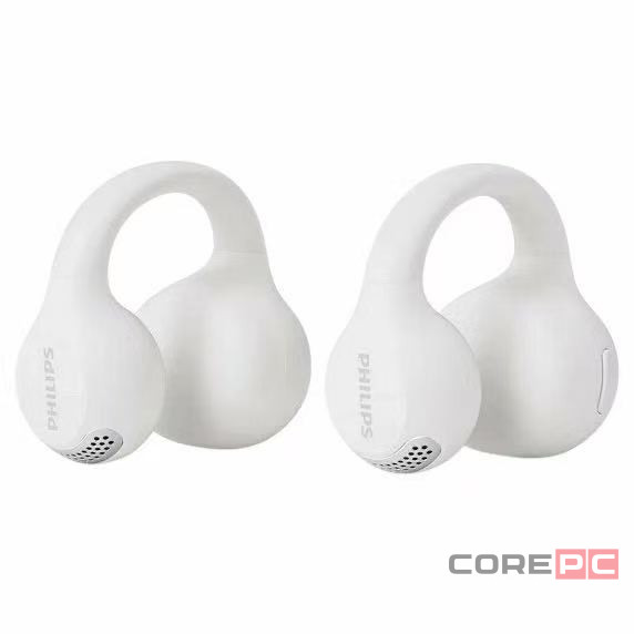 Беспроводные Bluetooth наушники-клипсы для спорта с открытым ухом Philips (TAQ2000WT) белый
