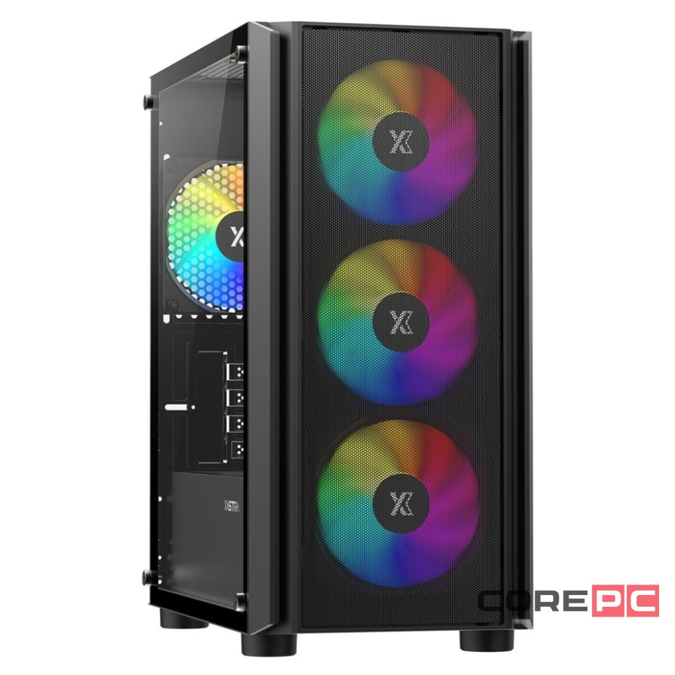 Компьютерный корпус XASTRA A402M 4FRGB Black (A402M-4FC12F-BK)