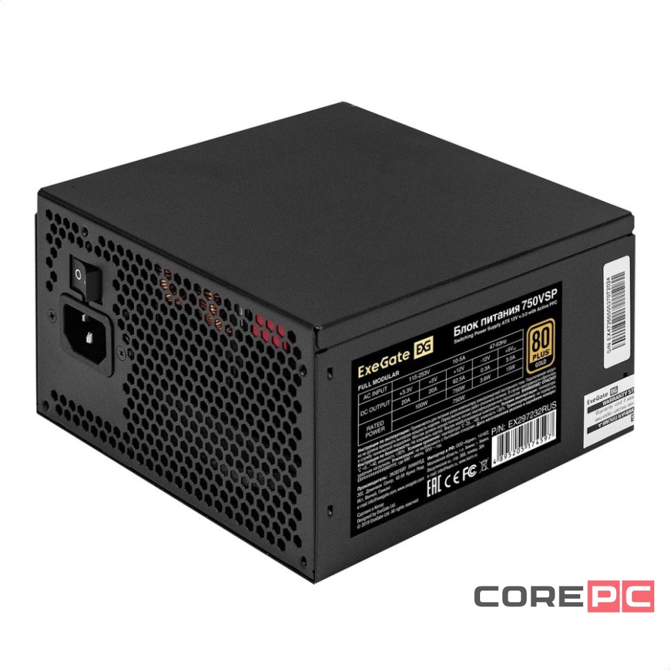 Блок питания ExeGate 750W (EX297232RUS) 16 Pin (PCIe 5.0 Connector Cable Details)