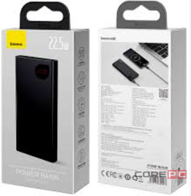 Внешний аккумулятор Baseus Adaman Metal Digital Display Quick Charge 10000mAh 22.5W (черный) (PPADM10S)