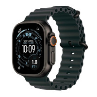 Apple Watch Ultra 3 49mm Black Titanium Case with Black Ocean Band (One Size)