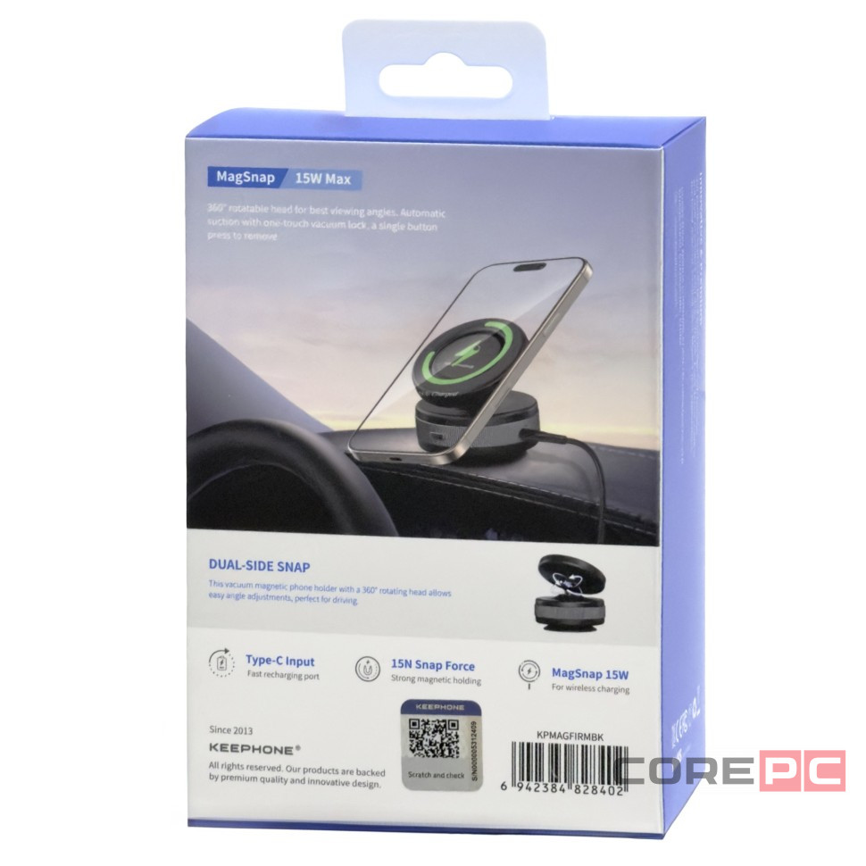Держатель в автомобиль на торпеду Keephone Magfirm черный