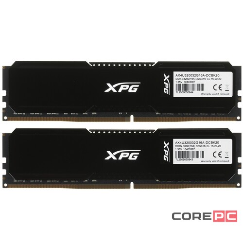 Оперативная память 64 Gb 3200 MHz ADATA XPG GAMMIX D20 Black (AX4U320032G16A-DCBK20)